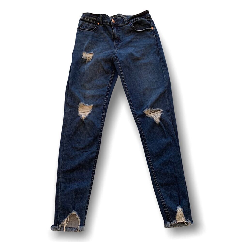 Size 6 Denim Co Jeans Women's Dark Wash Distressed Stretch Jeans Denim